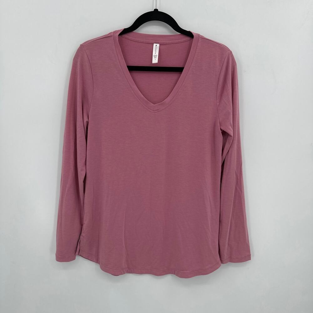 Athleta Stratus II Top Long Sleeve Mauve Relaxed Fit Size Medium
